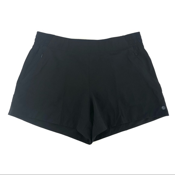 Apana Pants - Apana Black Elastic Waist Pull on Athletic Style Shorts with Pockets